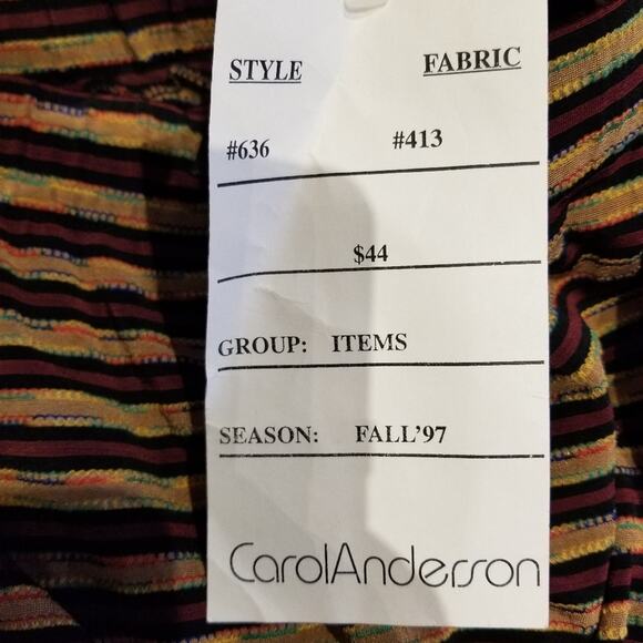 Vintage 90's NEW Stretch Burgundy Gold Striped Maxi Skirt NWT Size M - Picture 9 of 9